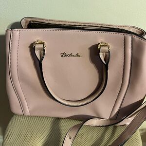 Bostonian Light Pink Satchel with Gold Accents